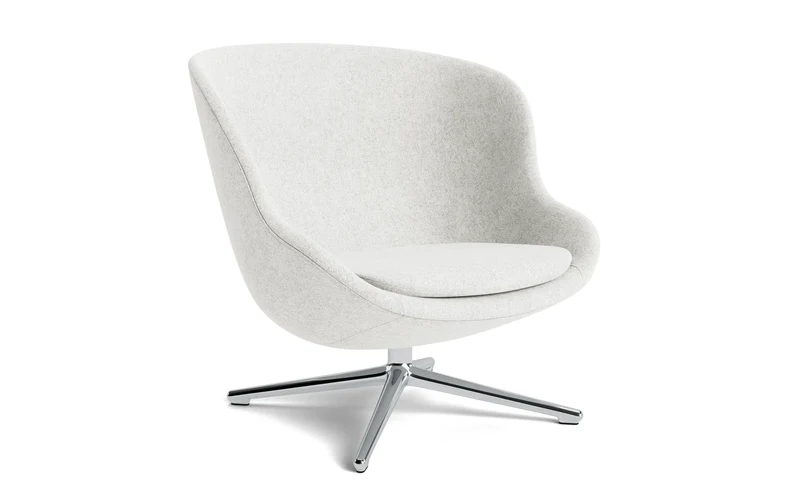 Hyg Lounge-Sessel niedrig mit Drehgestell, Aluminium, Hallingdal