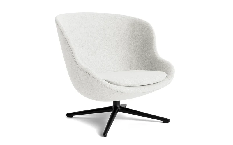 Hyg Lounge-Sessel niedrig mit Drehgestell, schwarzes Aluminium, Hallingdal