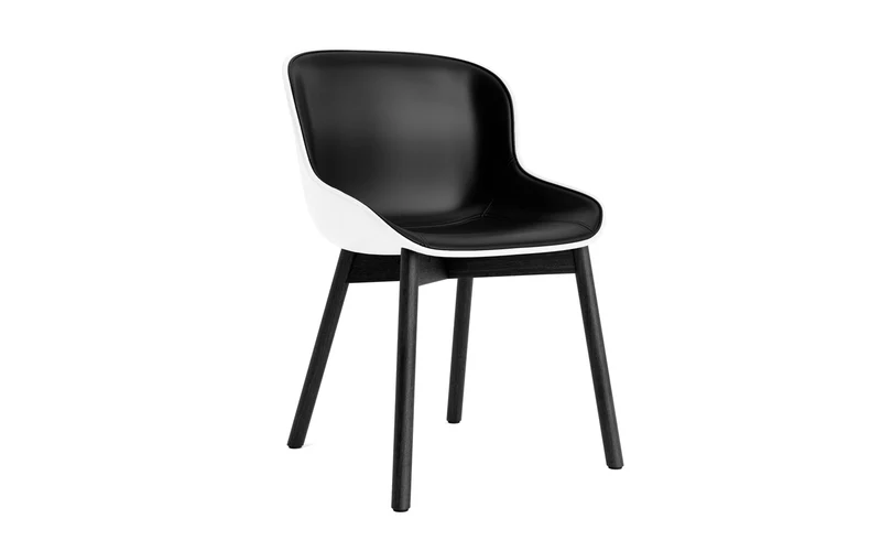 Hyg Stuhl Polster Schwarze Eiche Weiss/Ultra Leder