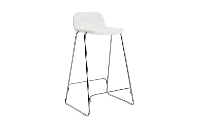 Just Barhocker 65 cm mit Lehne, gepolstert, Chrom/ Hallingdal