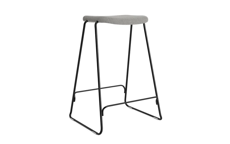 Just Barhocker 65 cm, gepolstert, schwarzer Stahl/ Remix