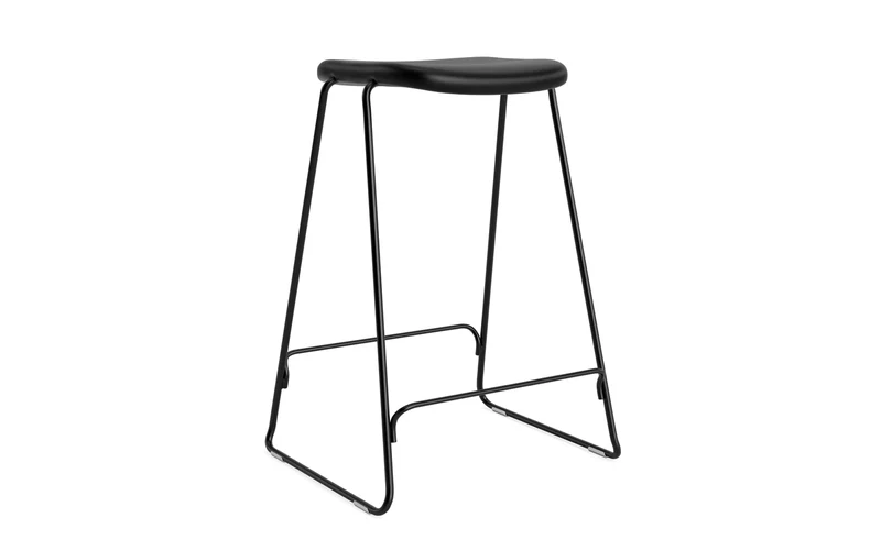 Just Barhocker 65 cm, gepolstert, schwarzer Stahl/ Ultra