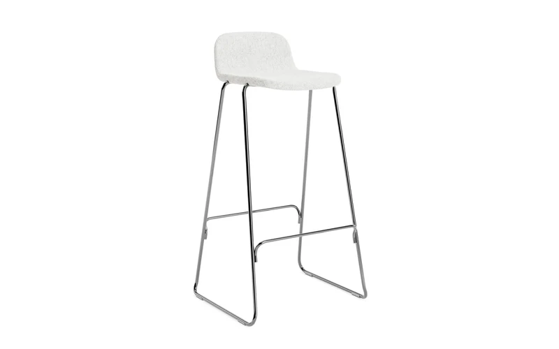 Just Barhocker 75 cm mit Lehne, gepolstert, Chrom/ Hallingdal