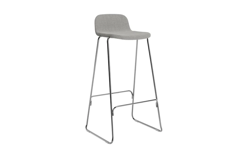 Just Barhocker 75 cm mit Lehne, gepolstert, Chrom/ Remix