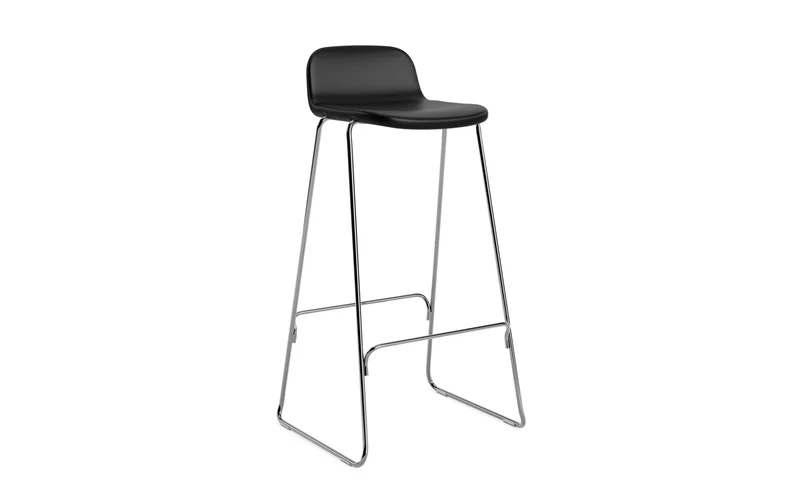 Just Barhocker 75 cm mit Lehne, gepolstert, Chrom/ Ultra