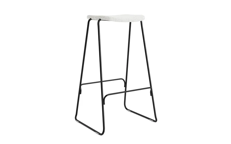 Just Barhocker 75 cm, gepolstert, schwarzer Stahl/ Hallingdal