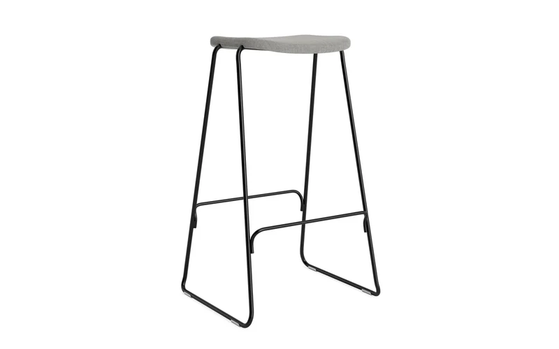 Just Barhocker 75 cm, gepolstert, schwarzer Stahl/ Remix