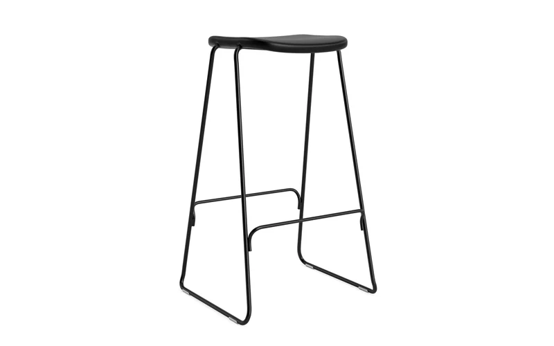 Just Barhocker 75 cm, gepolstert, schwarzer Stahl/ Ultra