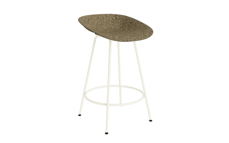 Mat Barstuhl 65 cm Creme stahl Seegras