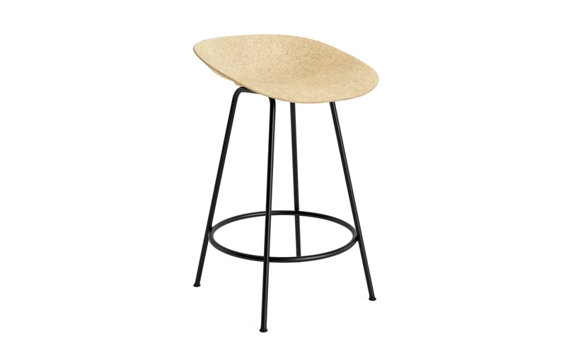 Mat Barstuhl 65 cm schwarzes Stahl Hanf