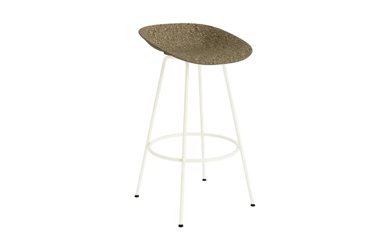 Mat Barstuhl 75 cm Creme stahl Seegras