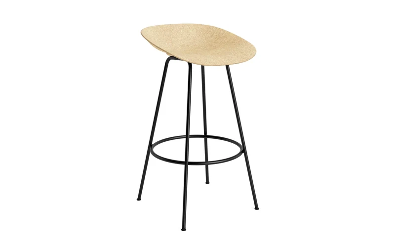 Mat Barstuhl 75 cm schwarzes Stahl Hanf