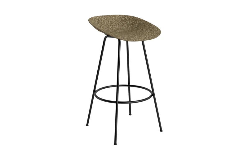 Mat Barstuhl 75 cm schwarzes Stahl Seegras