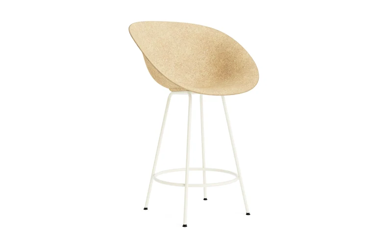 Mat Barstuhl mit Armlehne 65 cm Creme stahl Hanf