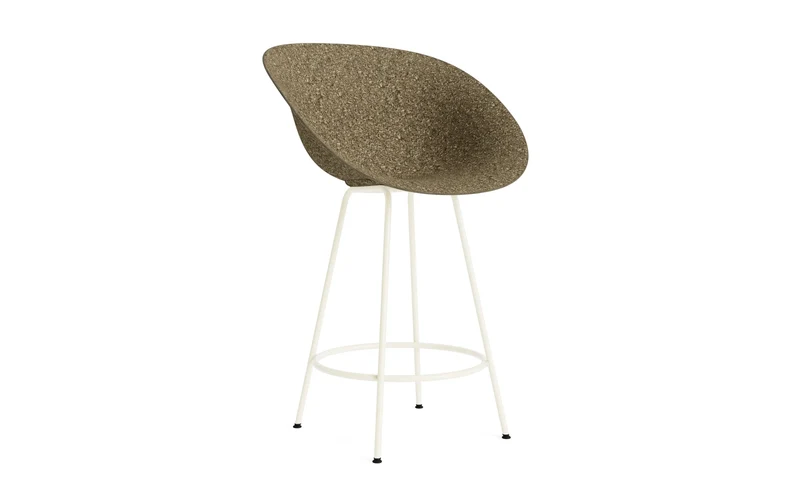 Mat Barstuhl mit Armlehne 65 cm Creme stahl Seegras