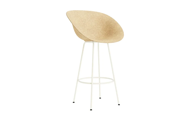 Mat Barstuhl mit Armlehne 75 cm Creme stahl Hanf