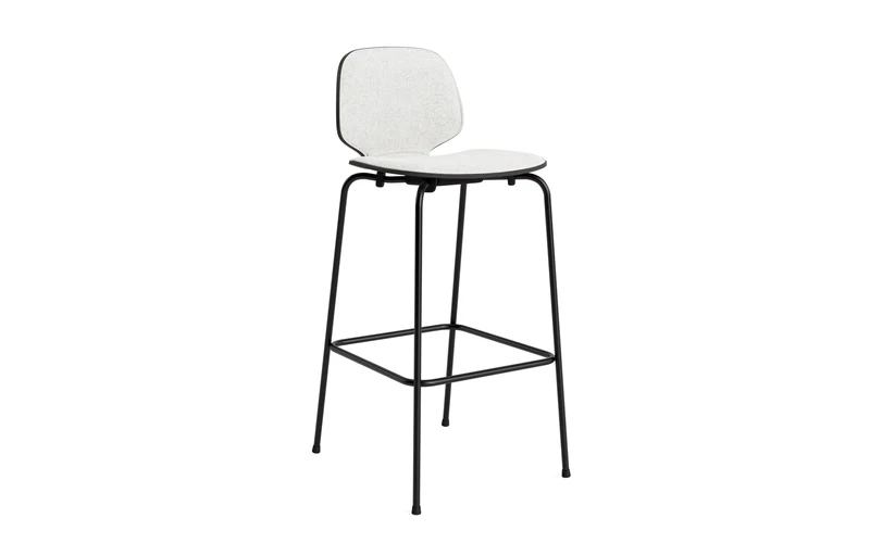 My Chair Barhocker 75 cm Frontpolster schwarzes Stahl schwarz/Hallingdal