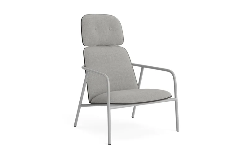 Pad Lounge-Sessel hoch grauem Stahl schwarz/Remix
