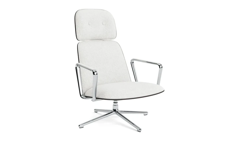 Pad Lounge-Sessel hoch mit Drehgestell und Kippfunktion alu und Schwarz/Hallingdal