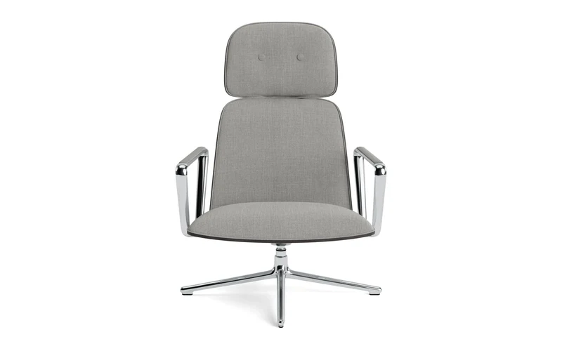 Pad Lounge-Sessel hoch mit Drehgestell und Kippfunktion alu und Schwarz/Remix