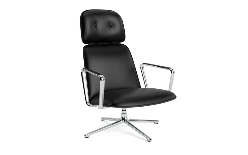 Pad Lounge-Sessel hoch mit Drehgestell und Kippfunktion alu und Schwarz/Ultra