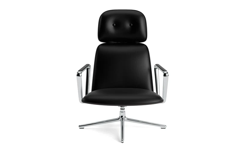Pad Lounge-Sessel hoch mit Drehgestell und Kippfunktion alu und Schwarz/Ultra