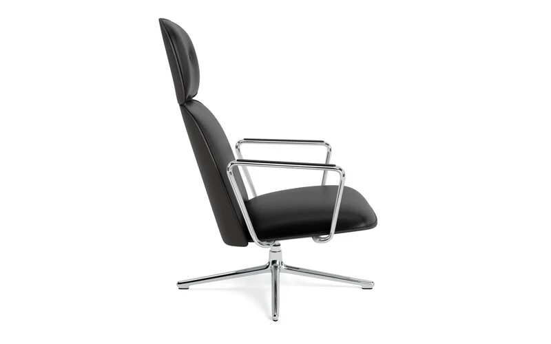 Pad Lounge-Sessel hoch mit Drehgestell und Kippfunktion alu und Schwarz/Ultra