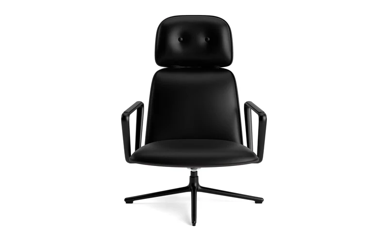 Pad Lounge-Sessel hoch mit Drehgestell und Kippfunktion Schwarz Alu Schwarz/Ultra