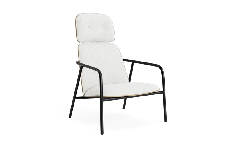 Pad Lounge-Sessel hoch schwarzem Stahl Eiche/Hallingdal