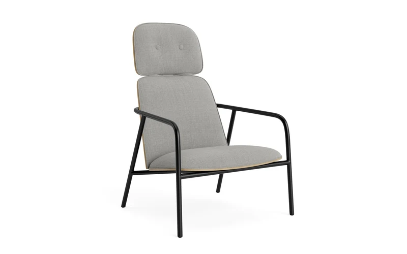 Pad Lounge-Sessel hoch schwarzem Stahl Eiche/Remix