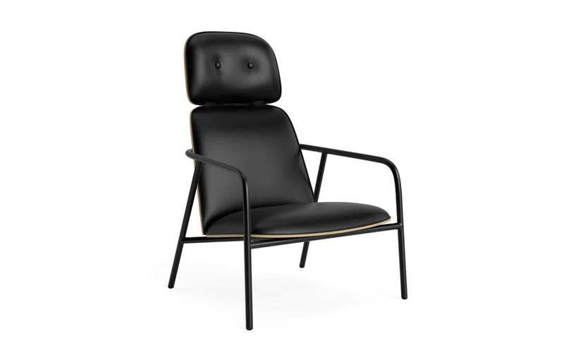 Pad Lounge-Sessel hoch schwarzem Stahl Eiche/Ultra