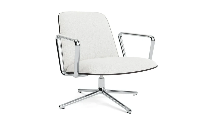 Pad Lounge-Sessel niedrig mit Drehgestell alu und schwarz/Hallingdal