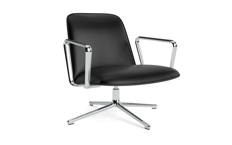 Pad Lounge-Sessel niedrig mit Drehgestell alu und schwarz/Ultra