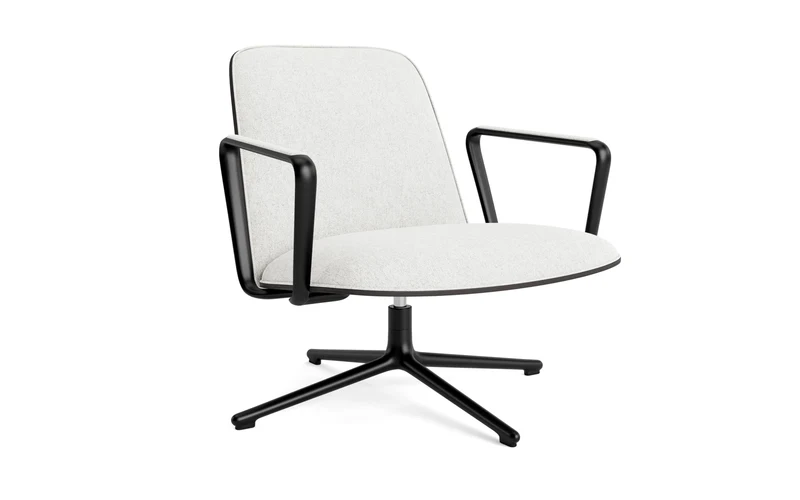 Pad Lounge-Sessel niedrig mit Drehgestell Schwarz Alu Schwarz/Hallingdal