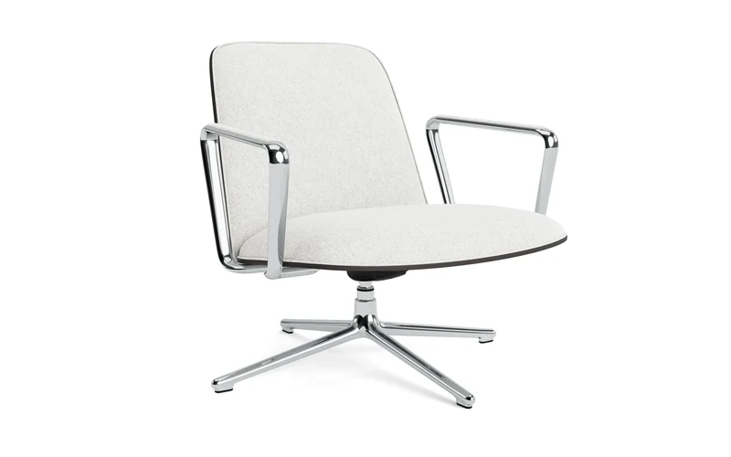 Pad Lounge-Sessel niedrig mit Drehgestell und Kippfunktion alu und Schwarz/Hallingdal