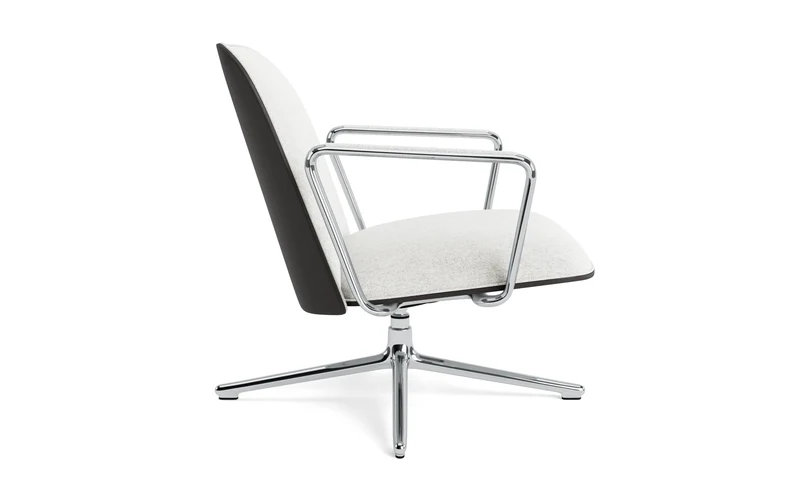 Pad Lounge-Sessel niedrig mit Drehgestell und Kippfunktion alu und Schwarz/Hallingdal