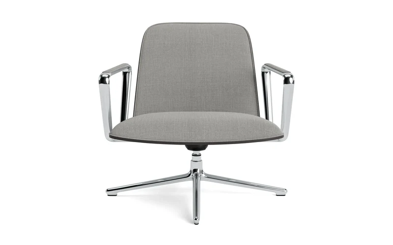 Pad Lounge-Sessel niedrig mit Drehgestell und Kippfunktion alu und Schwarz/Remix