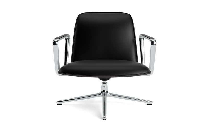 Pad Lounge-Sessel niedrig mit Drehgestell und Kippfunktion alu und Schwarz/Ultra