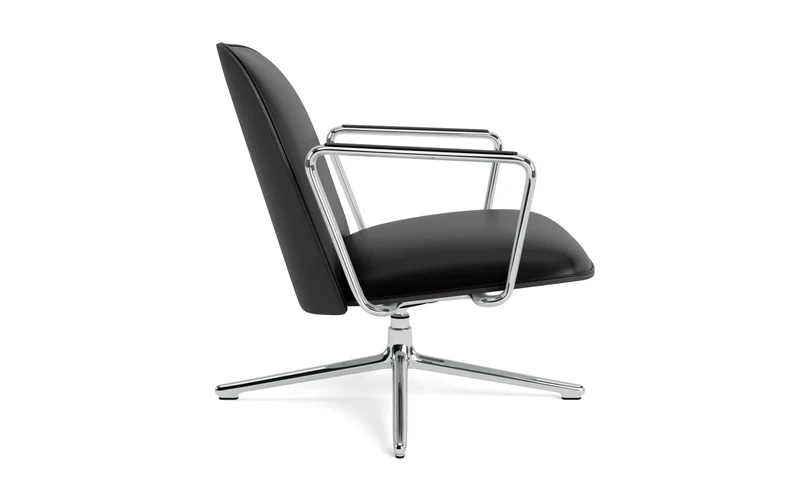Pad Lounge-Sessel niedrig mit Drehgestell und Kippfunktion alu und Schwarz/Ultra