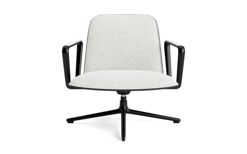 Pad Lounge-Sessel niedrig mit Drehgestell und Kippfunktion Schwarz Alu Schwarz/Hallingdal
