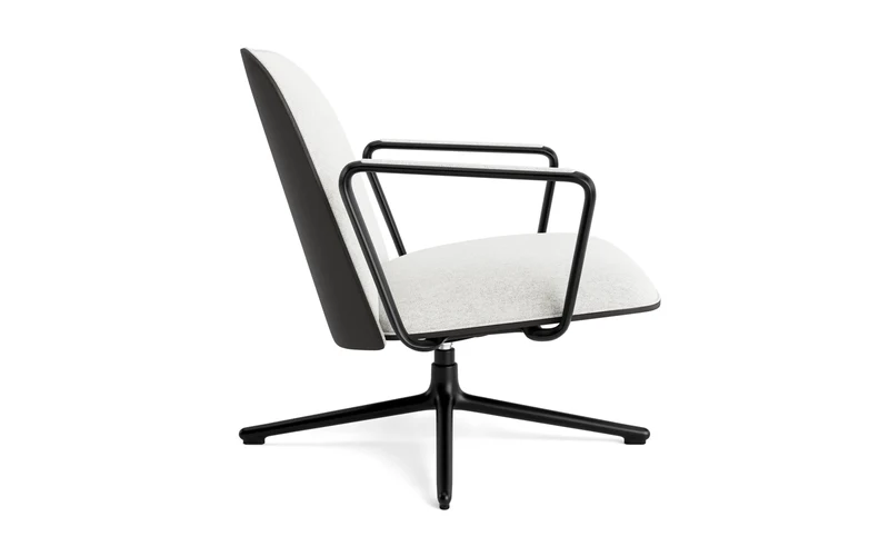 Pad Lounge-Sessel niedrig mit Drehgestell und Kippfunktion Schwarz Alu Schwarz/Hallingdal
