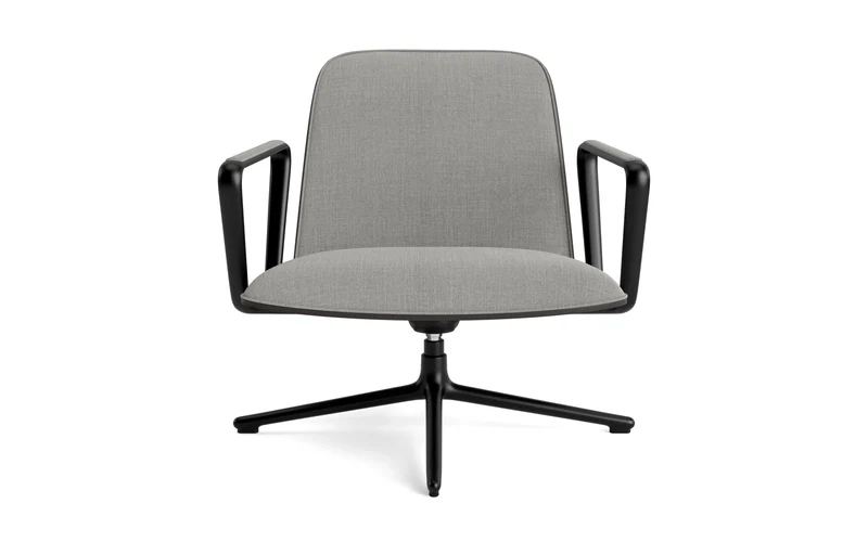 Pad Lounge-Sessel niedrig mit Drehgestell und Kippfunktion Schwarz Alu Schwarz/Remix