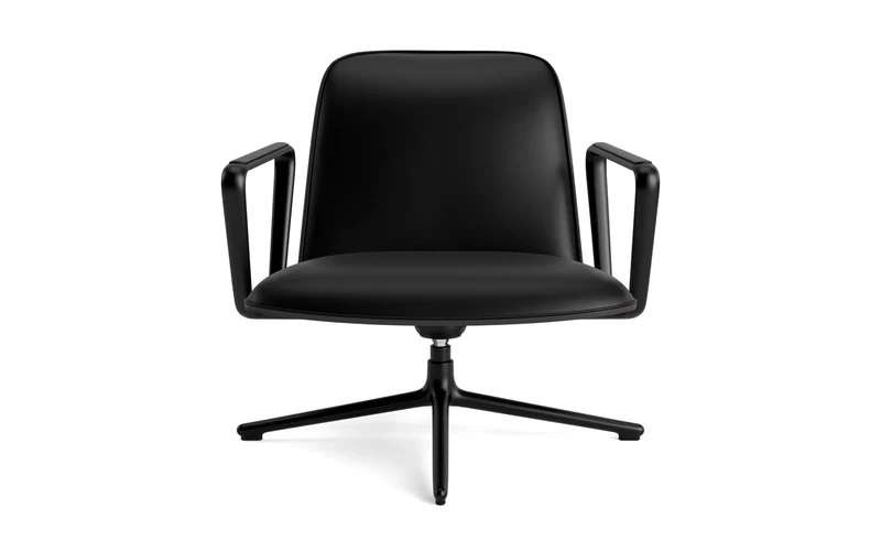 Pad Lounge-Sessel niedrig mit Drehgestell und Kippfunktion Schwarz Alu Schwarz/Ultra