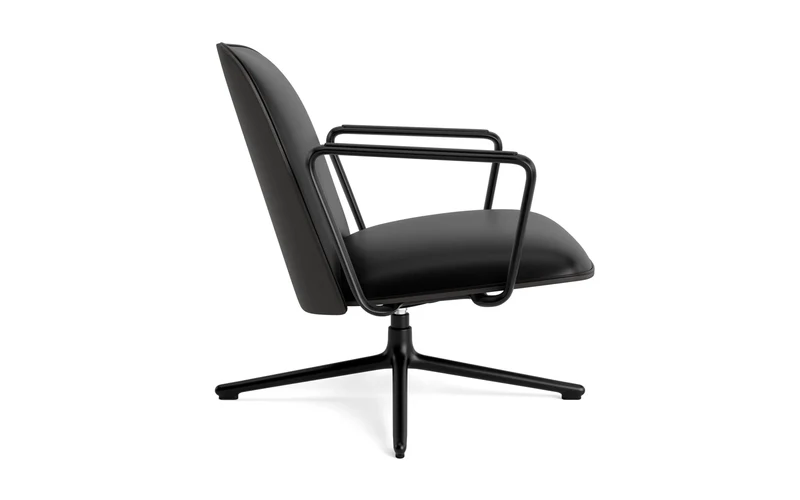 Pad Lounge-Sessel niedrig mit Drehgestell und Kippfunktion Schwarz Alu Schwarz/Ultra