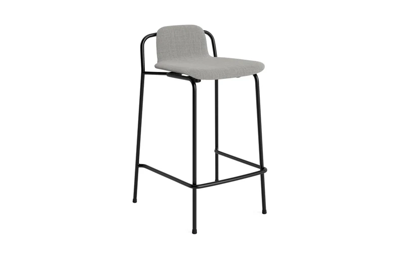 Studio Barhocker 65 cm Vollpolster Stahl Schwartz/Remix