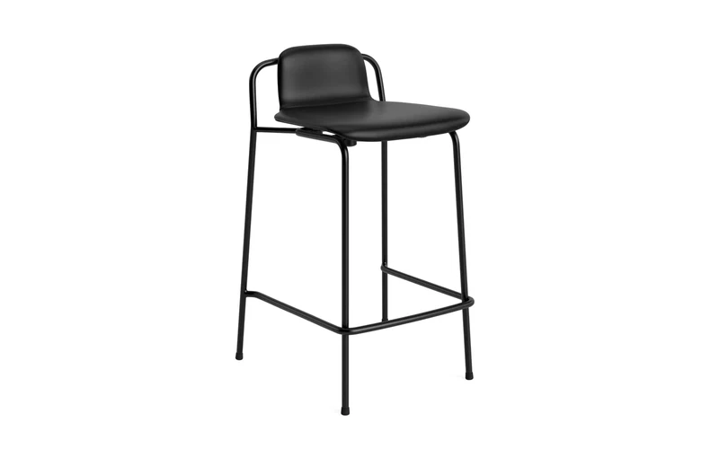 Studio Barhocker 65 cm Vollpolster Stahl Schwartz/Ultra
