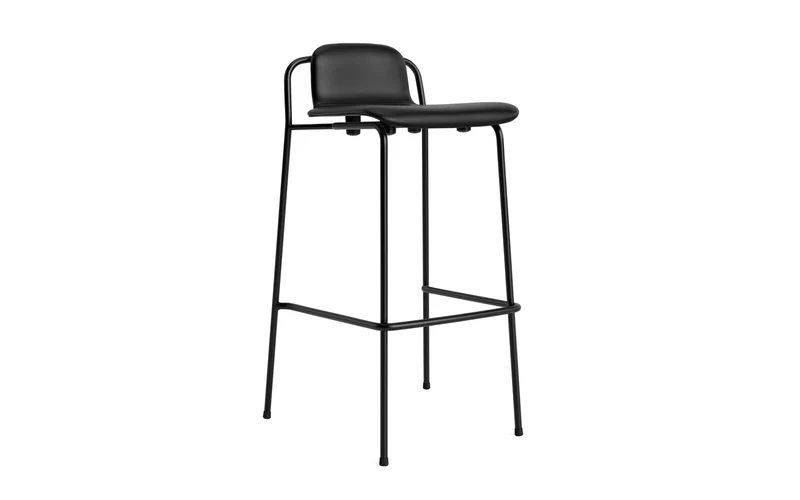 Studio Barhocker 75 cm Vollpolster Stahl Schwartz/Ultra