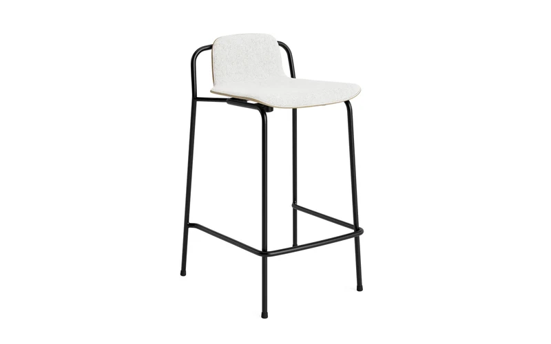 Studio Barstuhl 65 cm frontpolster schwarzes Stahl/ Eiche/ Hallingdal