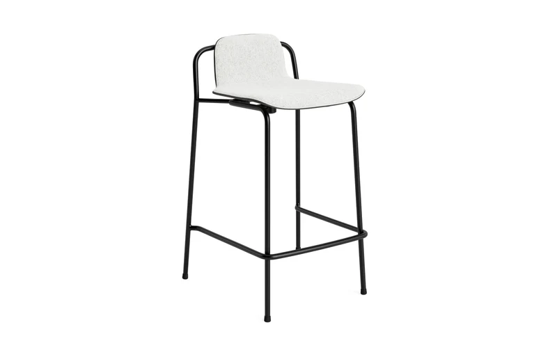Studio Barstuhl 65 cm frontpolster schwarzes Stahl/ schwarz/ Hallingdal