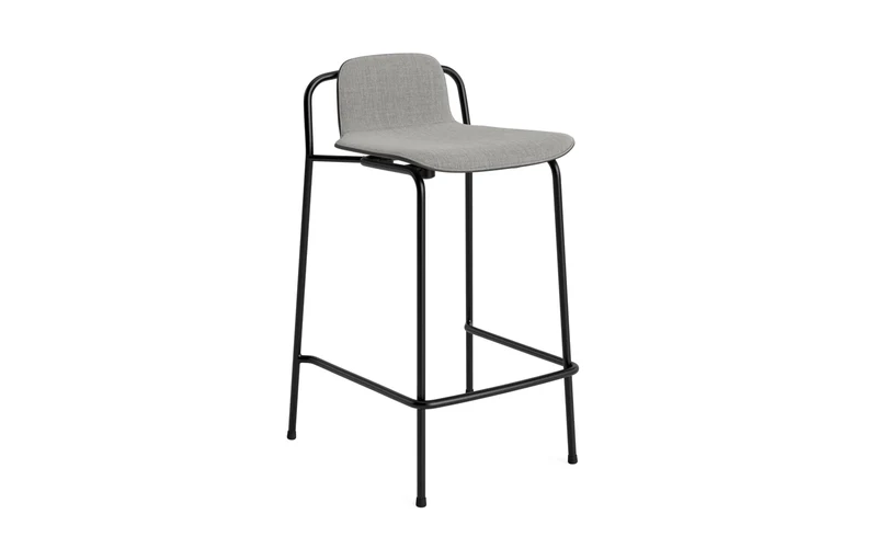 Studio Barstuhl 65 cm frontpolster schwarzes Stahl/ schwarz/ Remix